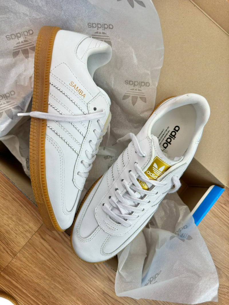 ADIDAS SAMBA COURO BRANCO LATEX