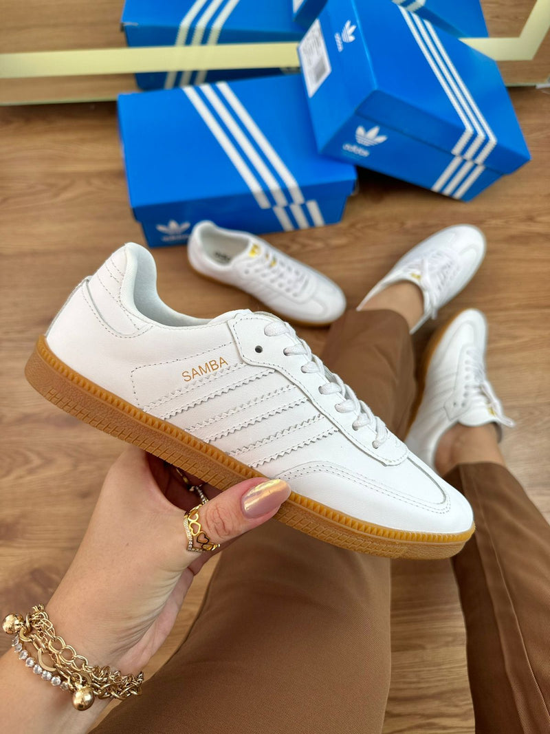 ADIDAS SAMBA COURO BRANCO LATEX