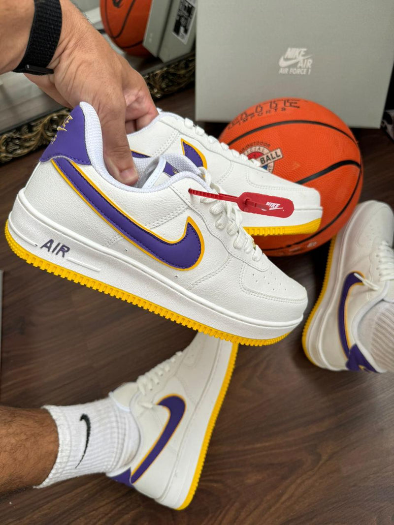 AIR FROCE LAKERS BRANCO AZUL AMARELO