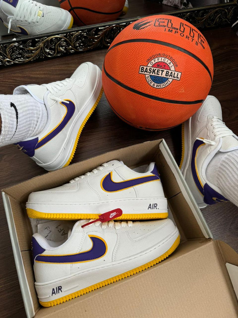 AIR FROCE LAKERS BRANCO AZUL AMARELO